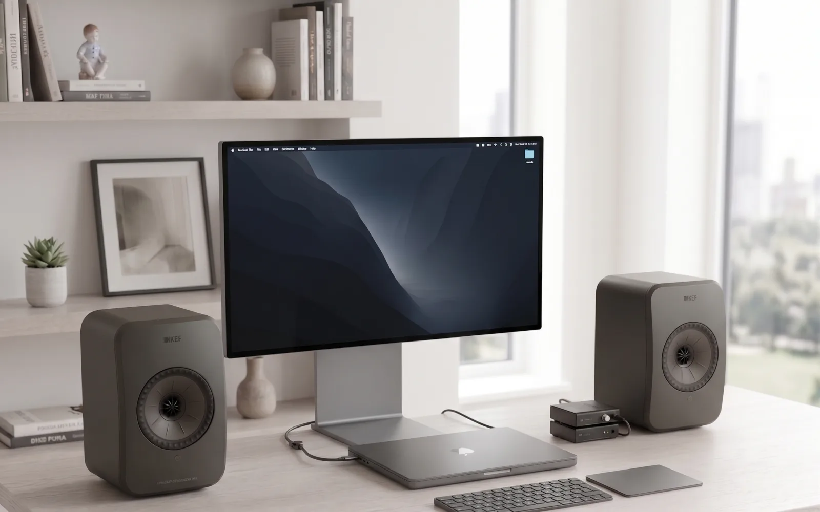 Premium Studio Monitors, a desk monitors setup running Spectra